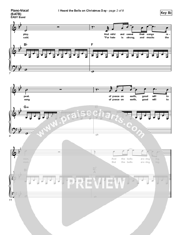 I Heard The Bells On Christmas Day Piano/Vocal (SATB) (Casting Crowns)