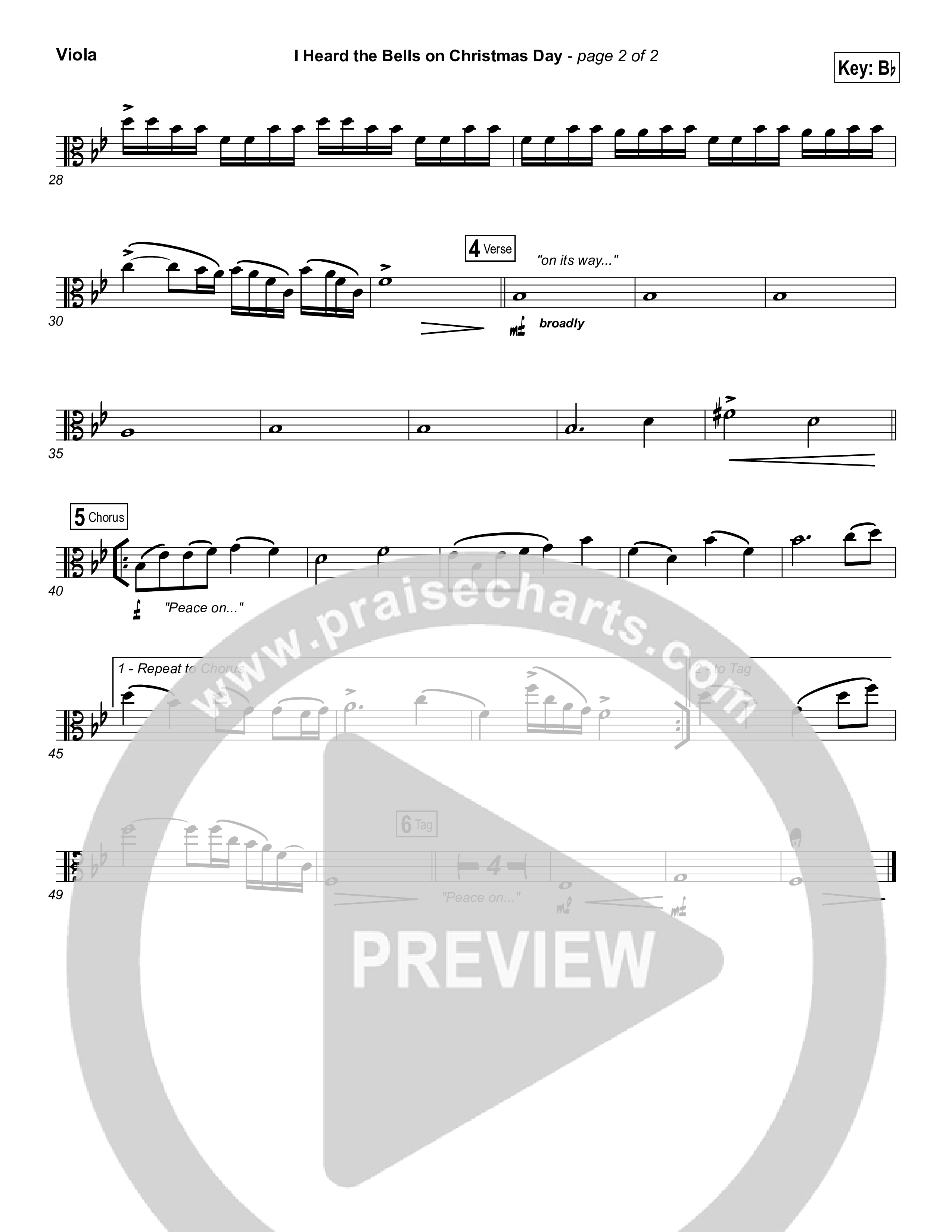 I Heard The Bells On Christmas Day Viola (Casting Crowns)