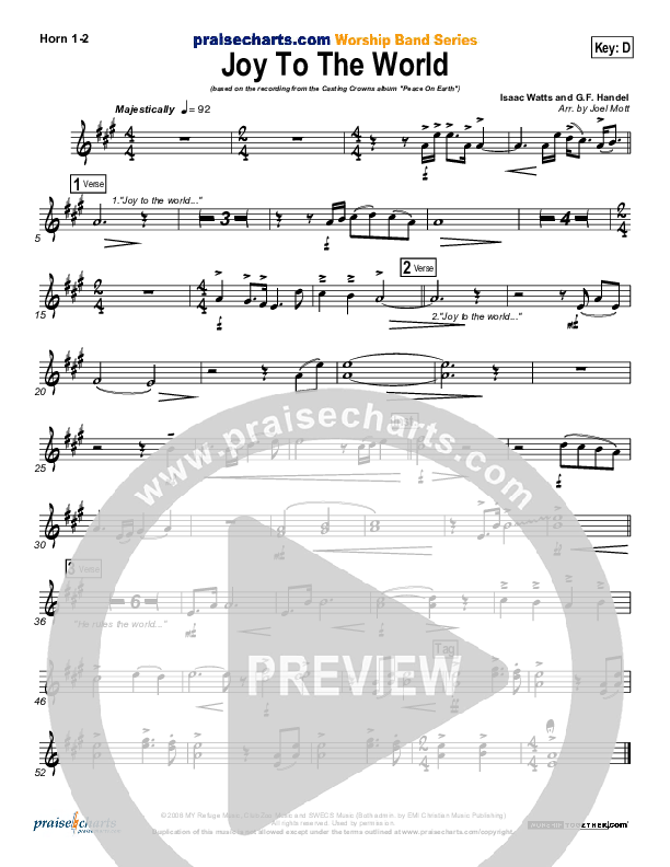 Joy To The World French Horn 1/2 (Casting Crowns)