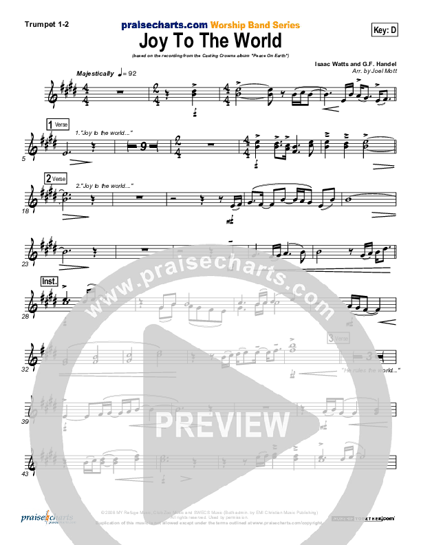 Joy To The World Trumpet 1,2 (Casting Crowns)