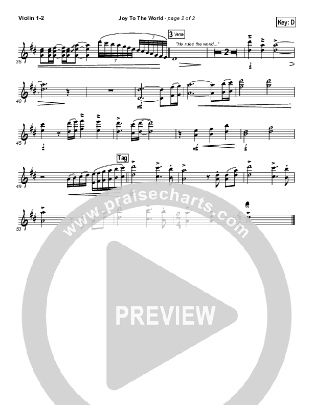 Joy To The World Violin 1/2 (Casting Crowns)