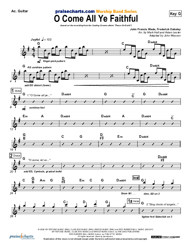 O Come All Ye Faithful Acoustic Guitar (Casting Crowns)