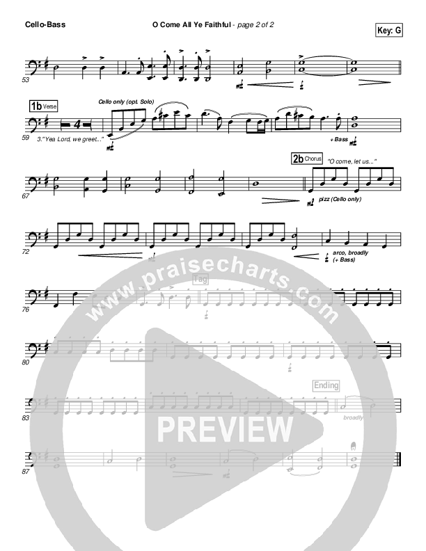 O Come All Ye Faithful Cello/Bass (Casting Crowns)