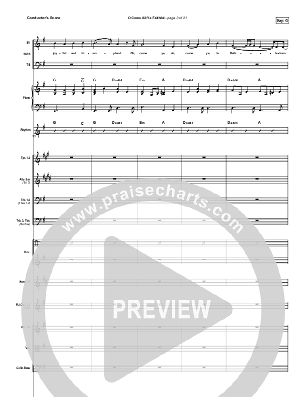 O Come All Ye Faithful Conductor's Score (Casting Crowns)