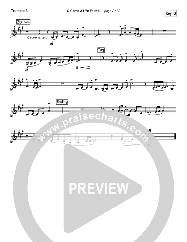 O Come All Ye Faithful Trumpet 3 (Casting Crowns)