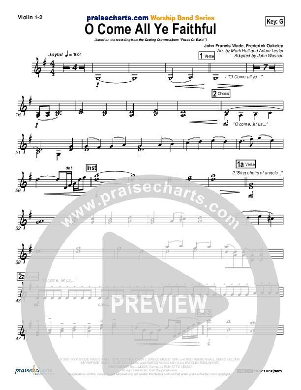 O Come All Ye Faithful Violin 1/2 (Casting Crowns)