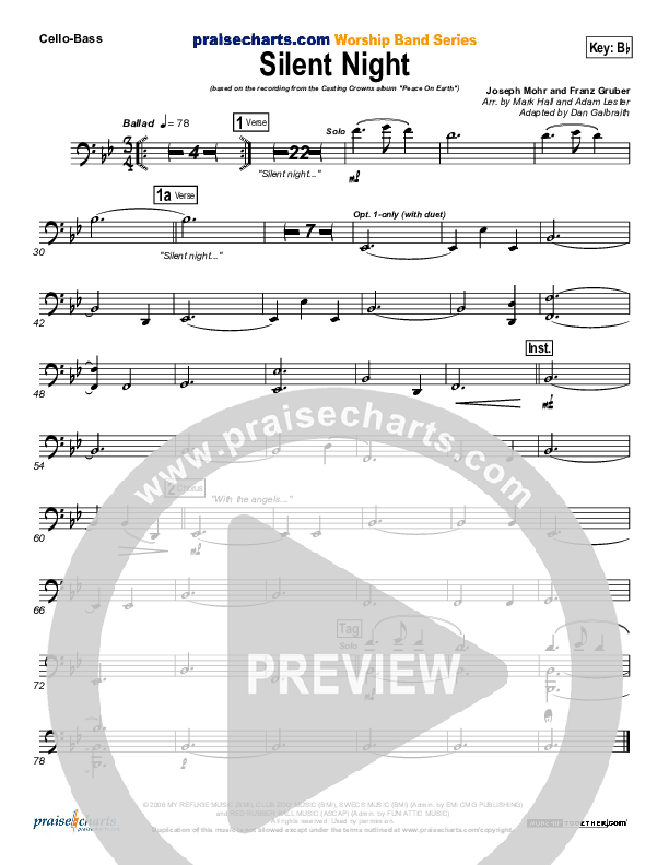 Silent Night Cello/Bass (Casting Crowns)