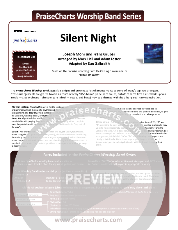 Silent Night Cover Sheet (Casting Crowns)