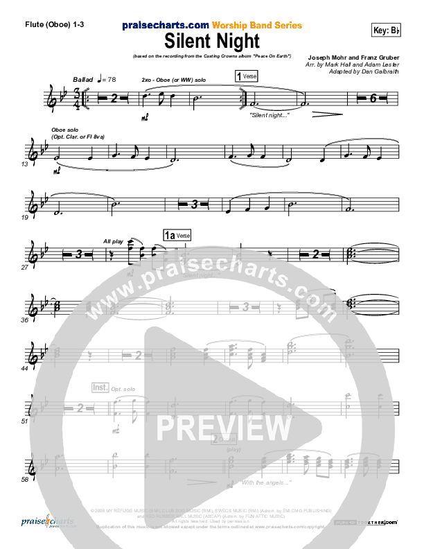 Silent Night Flute/Oboe 1/2/3 (Casting Crowns)