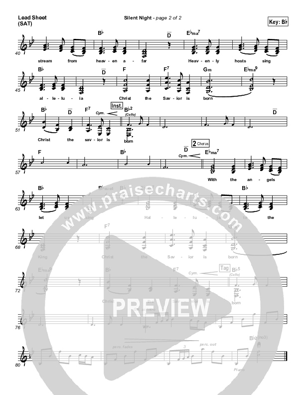 Silent Night Lead Sheet (SAT) (Casting Crowns)