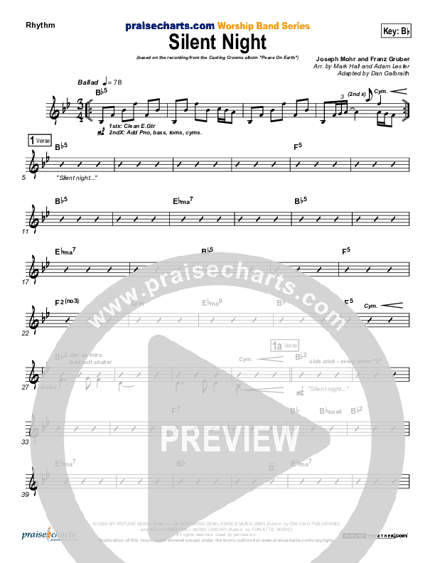 Silent Night Rhythm Chart (Casting Crowns)