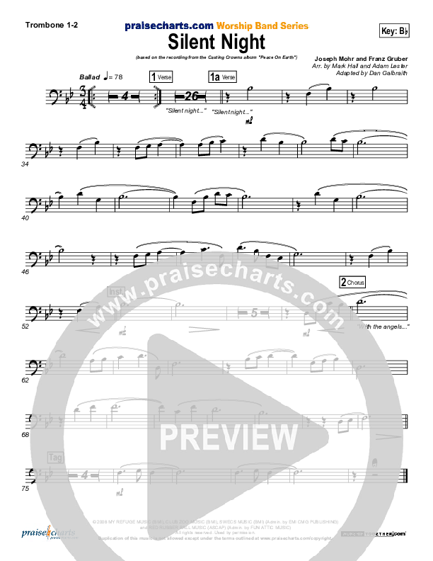 Silent Night Trombone 1/2 (Casting Crowns)