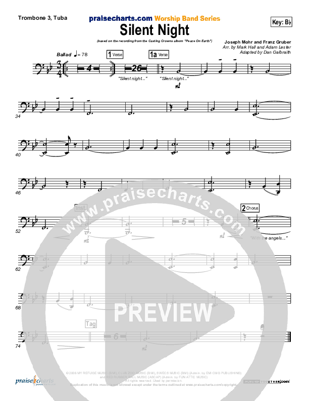 Silent Night Trombone 3/Tuba (Casting Crowns)