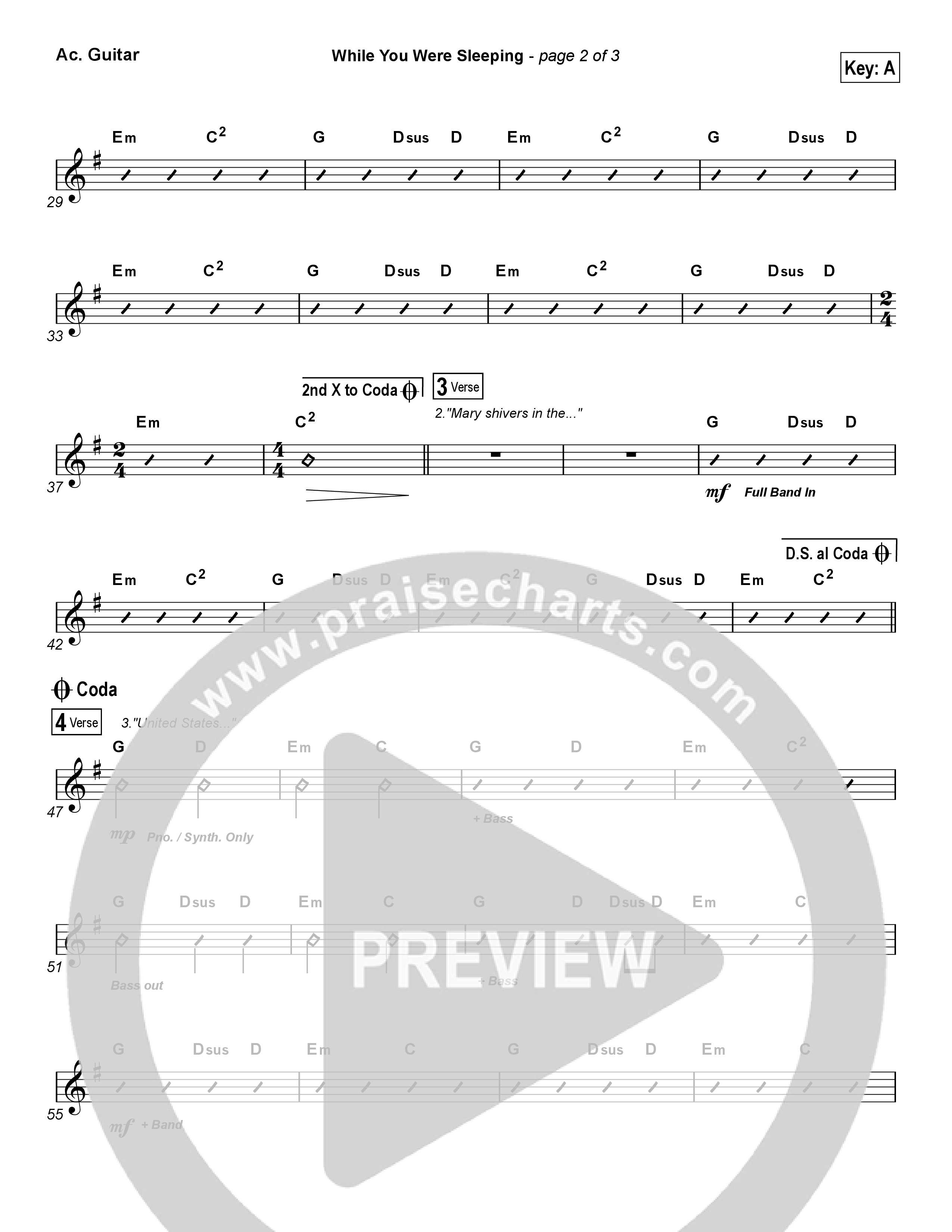 While You Were Sleeping (Christmas) Acoustic Guitar (Casting Crowns)