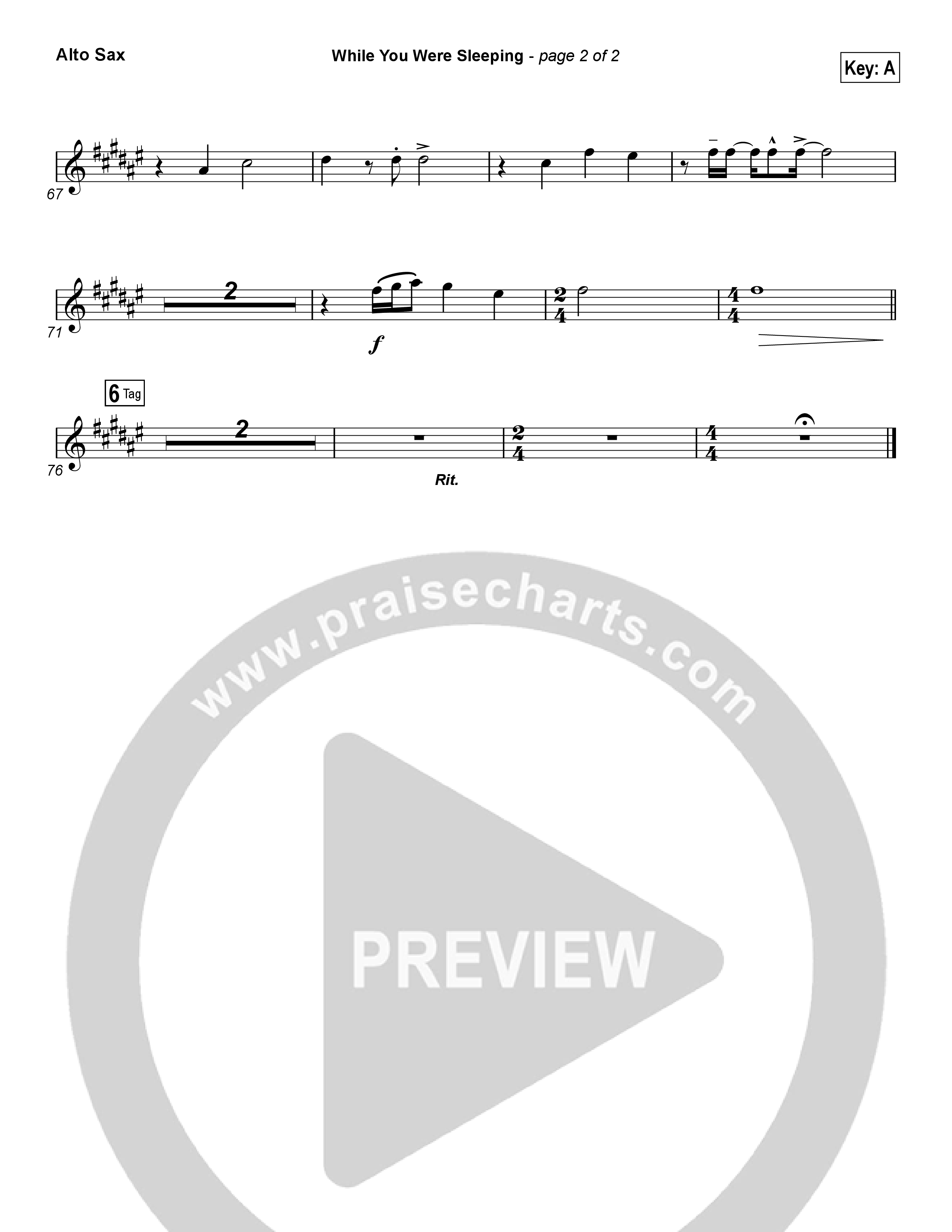 While You Were Sleeping (Christmas) Alto Sax (Casting Crowns)