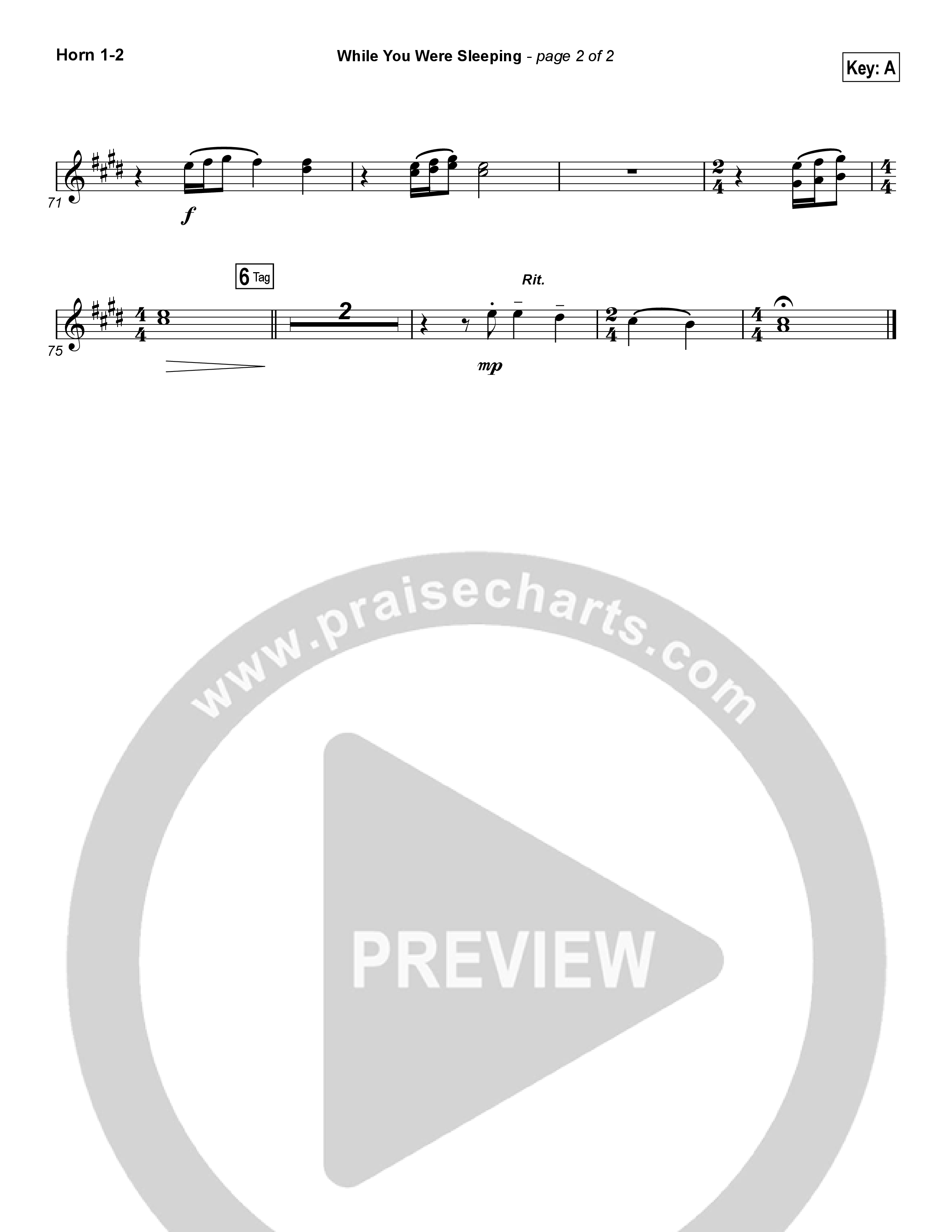 While You Were Sleeping (Christmas) French Horn 1/2 (Casting Crowns)