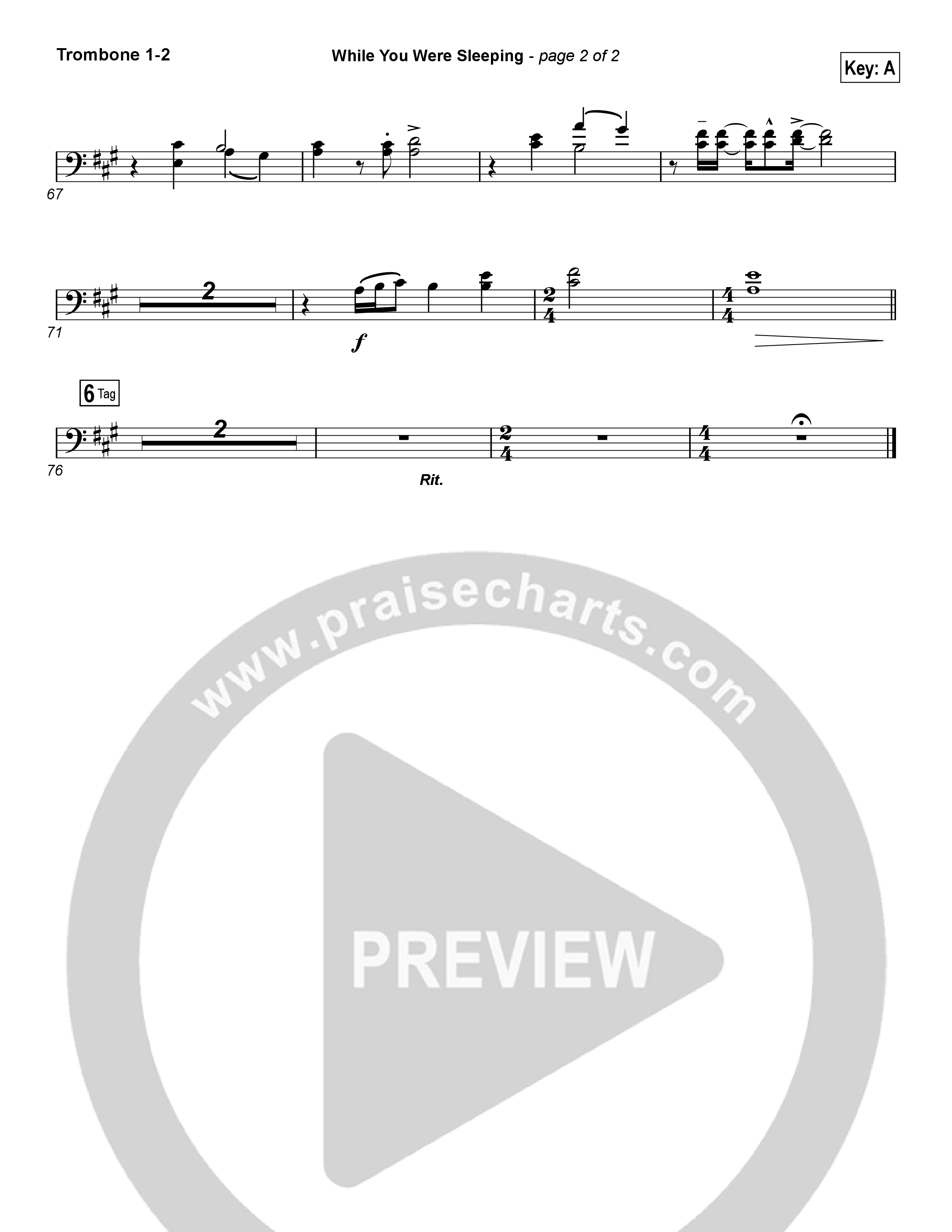 While You Were Sleeping (Christmas) Trombone 1/2 (Casting Crowns)