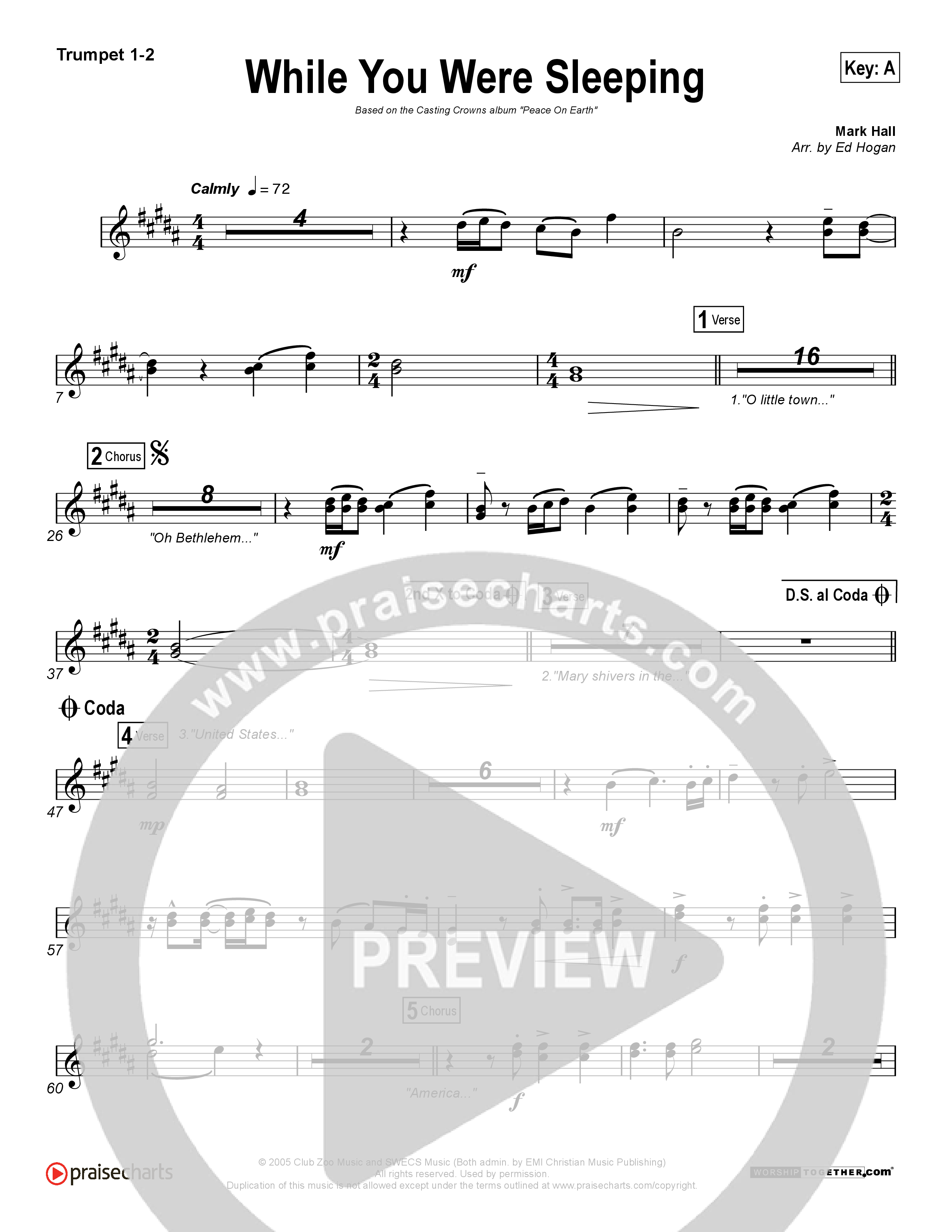 While You Were Sleeping (Christmas) Brass Pack (Casting Crowns)