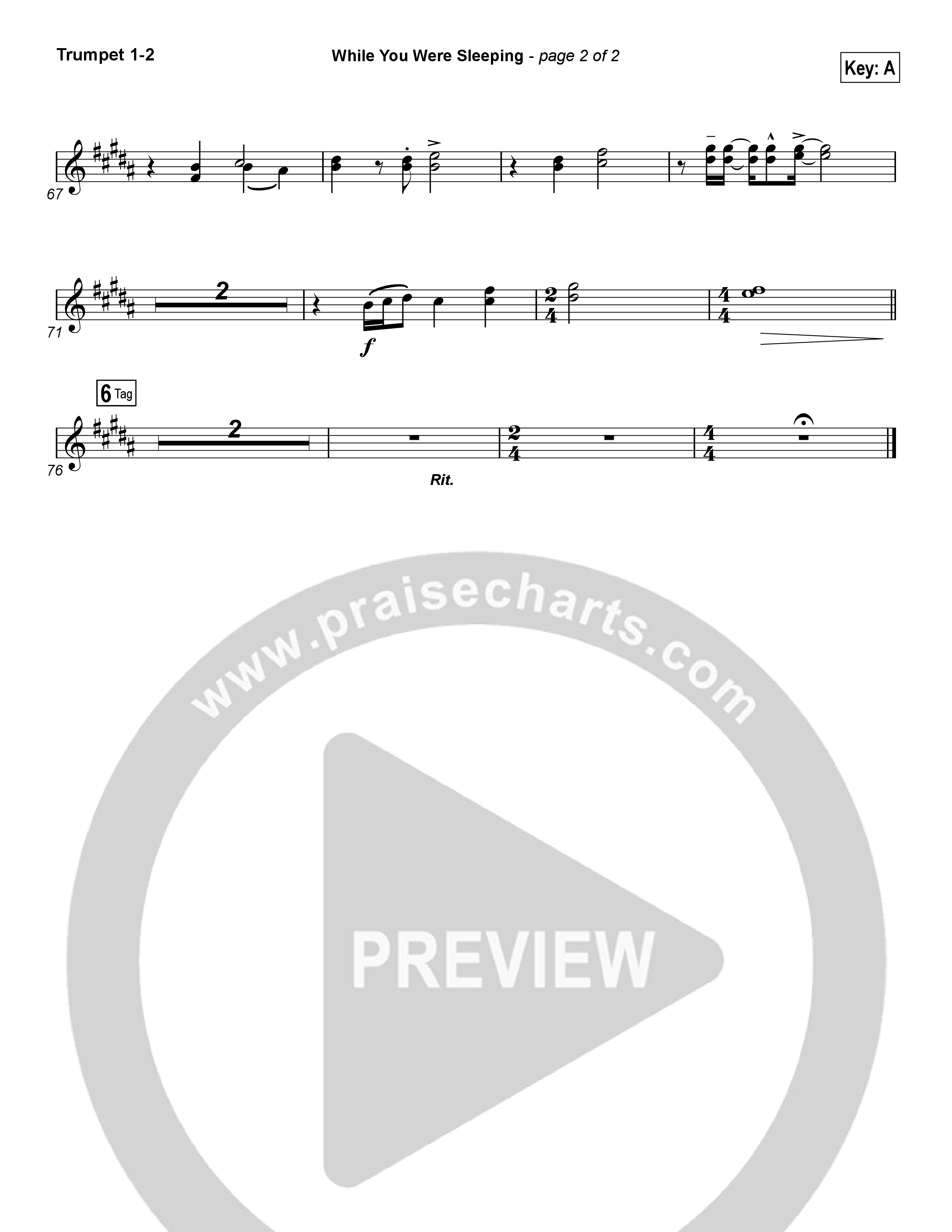 While You Were Sleeping (Christmas) Trumpet 1,2 (Casting Crowns)
