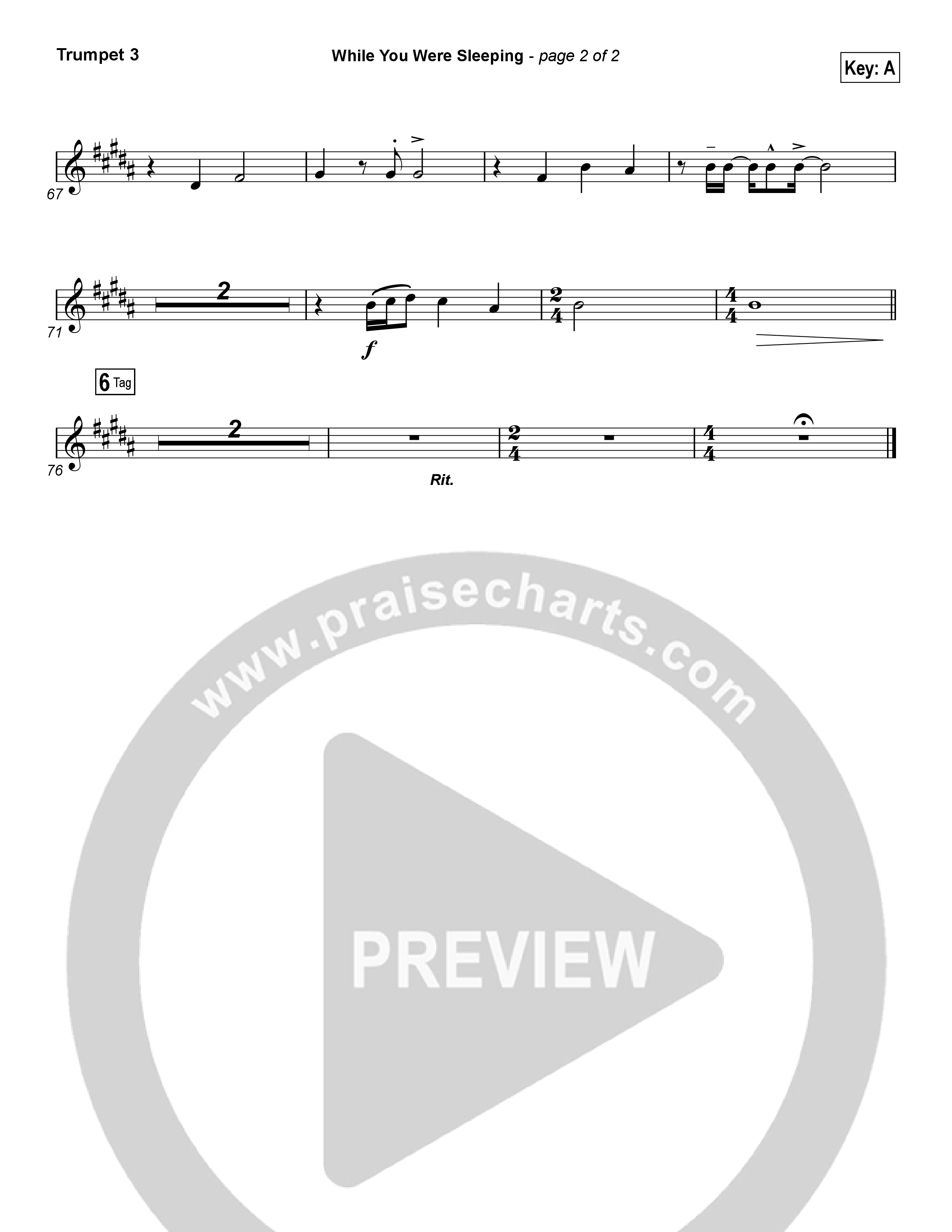 While You Were Sleeping (Christmas) Trumpet 3 (Casting Crowns)