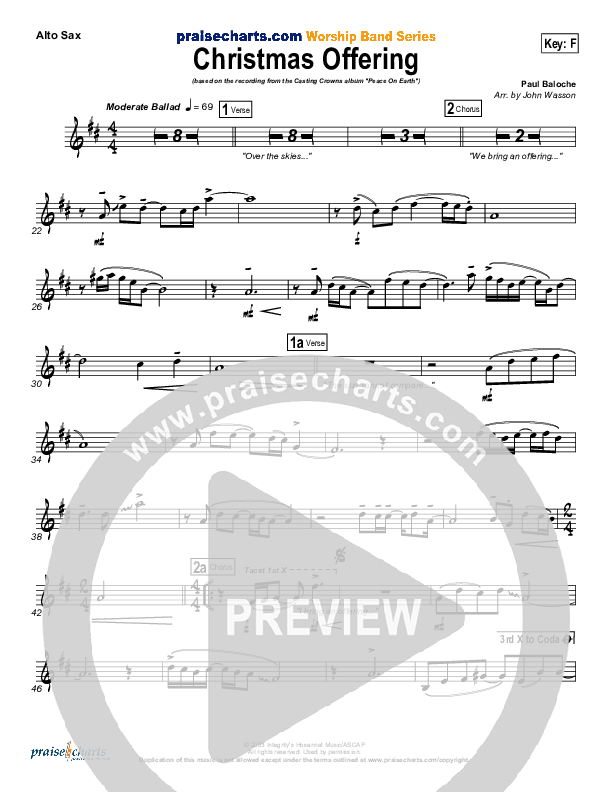Christmas Offering Alto Sax (Casting Crowns)