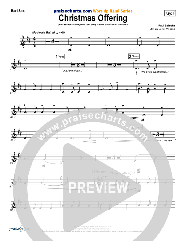 Christmas Offering Bari Sax (Casting Crowns)