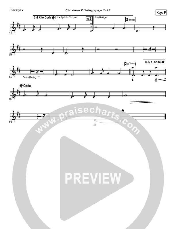 Christmas Offering Bari Sax (Casting Crowns)