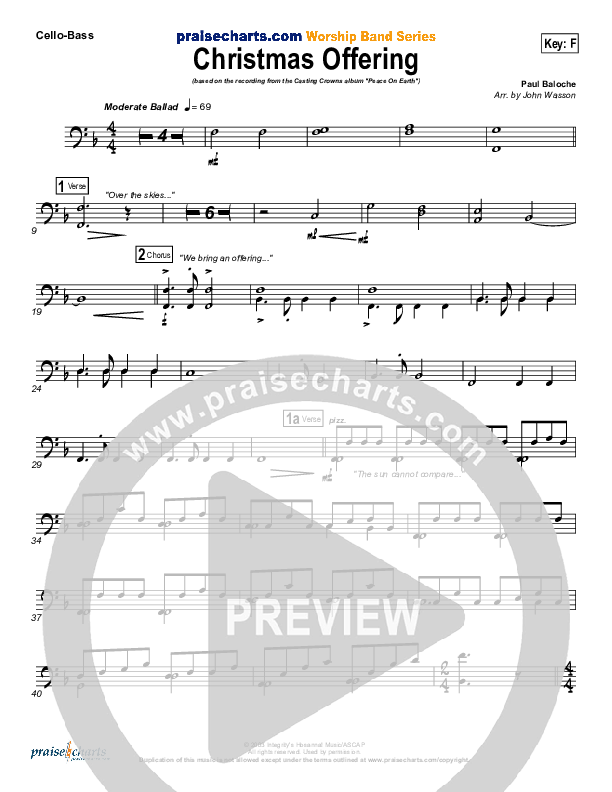 Christmas Offering Cello/Bass (Casting Crowns)