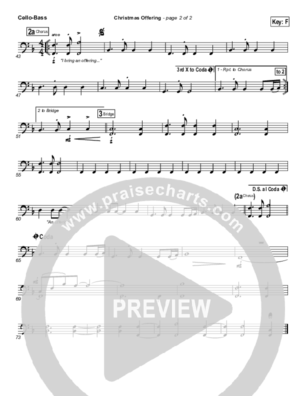 Christmas Offering Cello/Bass (Casting Crowns)