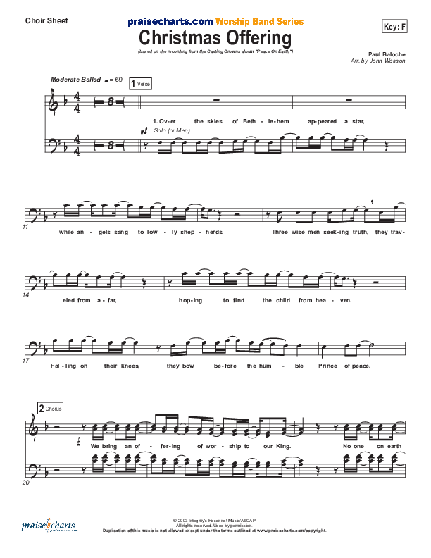 Christmas Offering Choir Sheet (SATB) (Casting Crowns)