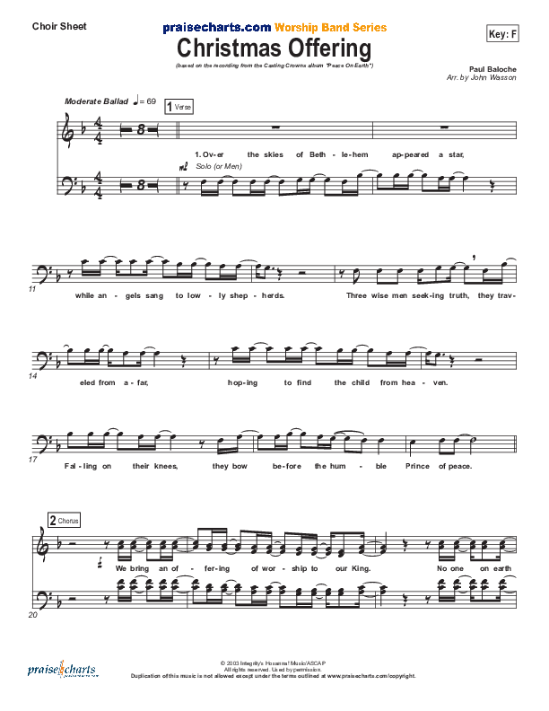 Christmas Offering Choir Sheet (SATB) (Casting Crowns)