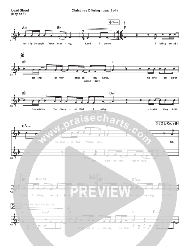 Christmas Offering Lead Sheet (Melody) (Casting Crowns)
