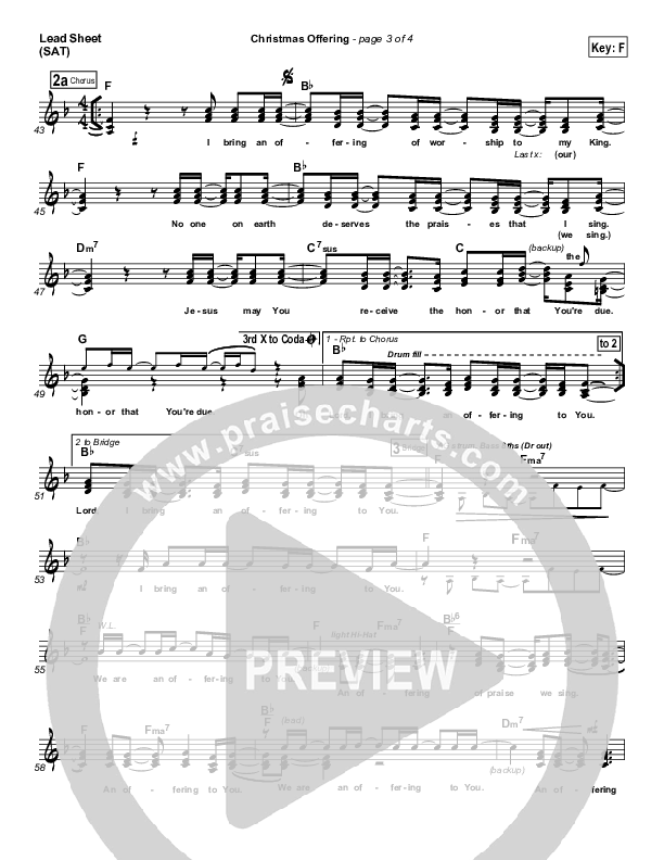 Christmas Offering Lead Sheet (SAT) (Casting Crowns)