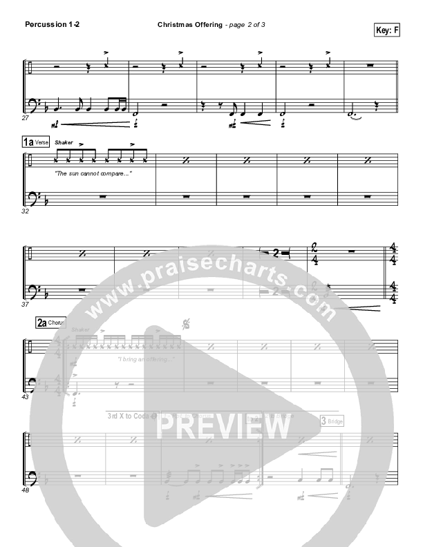 Christmas Offering Percussion 1/2 (Casting Crowns)