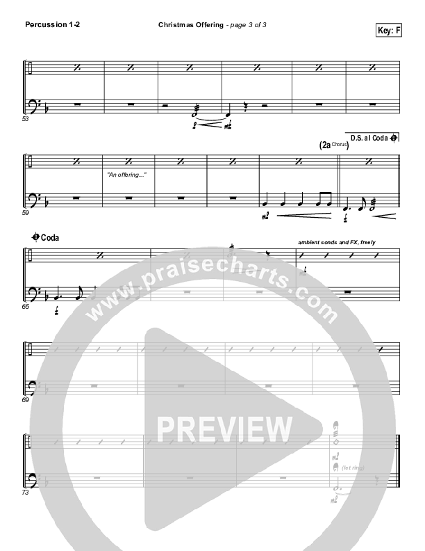 Christmas Offering Percussion 1/2 (Casting Crowns)