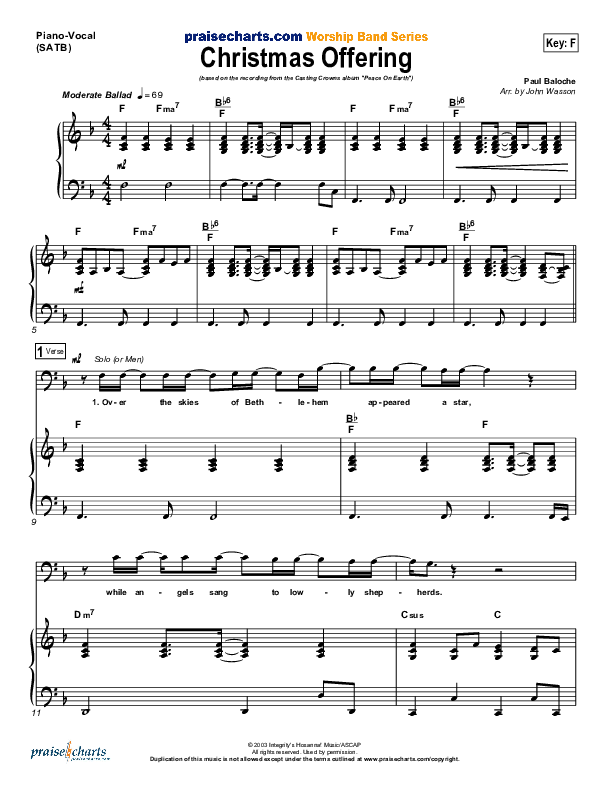 Christmas Offering Piano/Vocal (Casting Crowns)