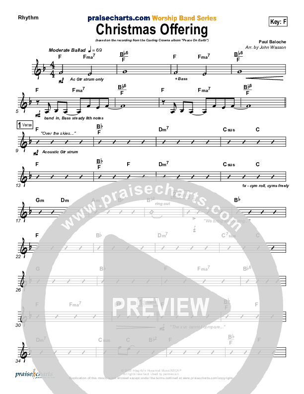 Christmas Offering Rhythm Chart (Casting Crowns)