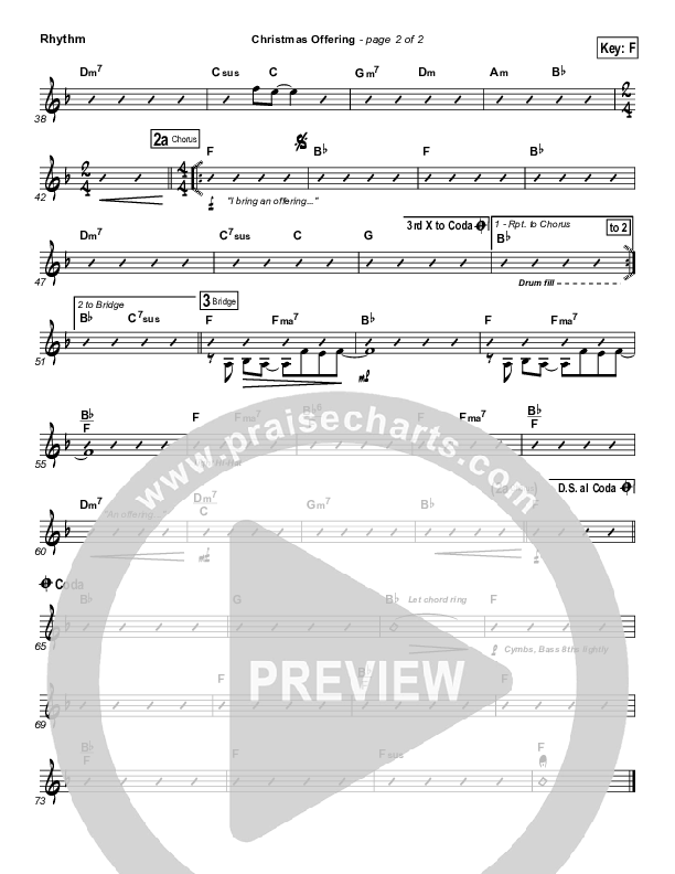 Christmas Offering Rhythm Chart (Casting Crowns)