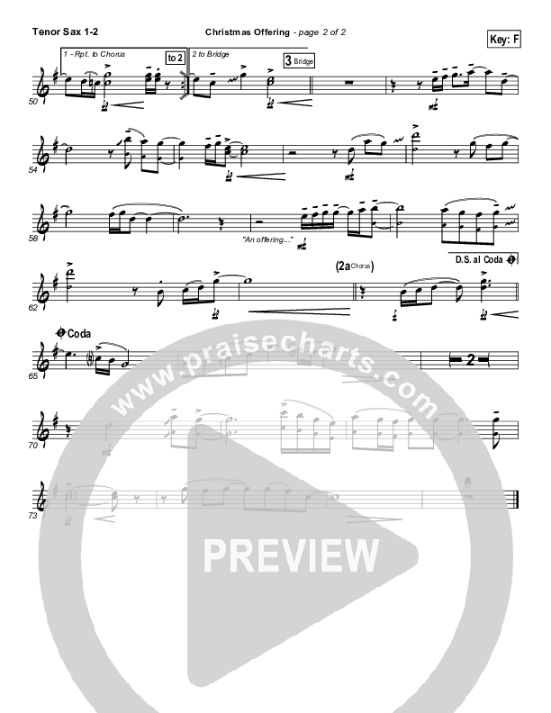 Christmas Offering Tenor Sax 1/2 (Casting Crowns)