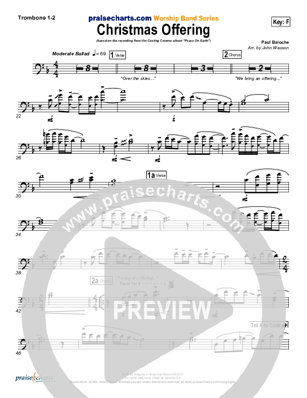 Christmas Offering Trombone 1/2 (Casting Crowns)
