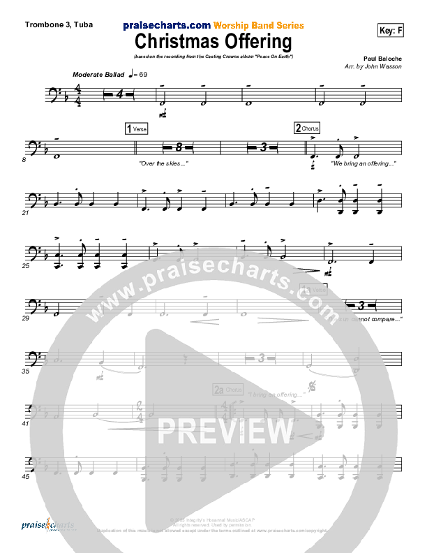 Christmas Offering Trombone 3/Tuba (Casting Crowns)