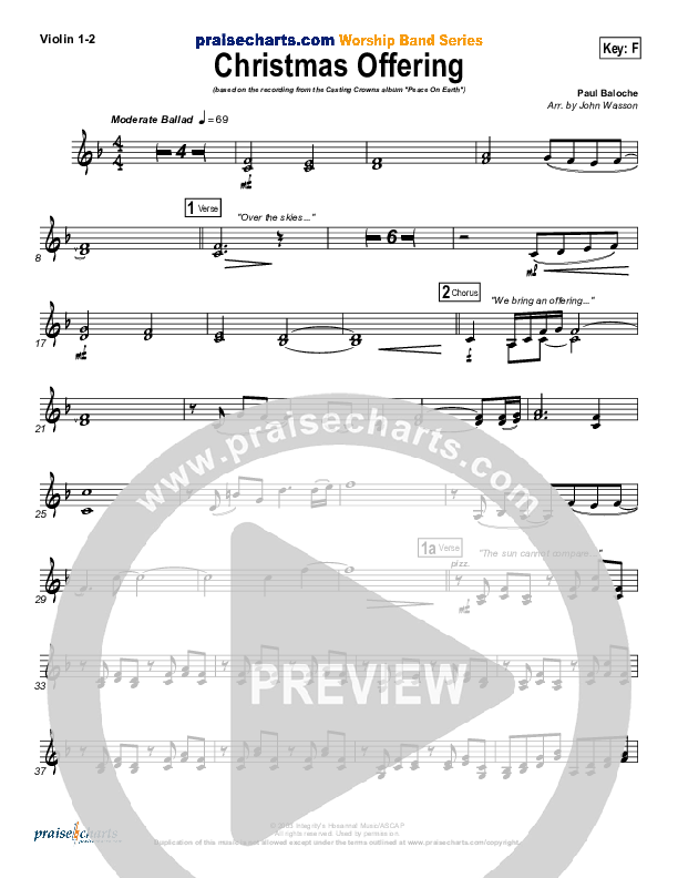 Christmas Offering Violin 1/2 (Casting Crowns)