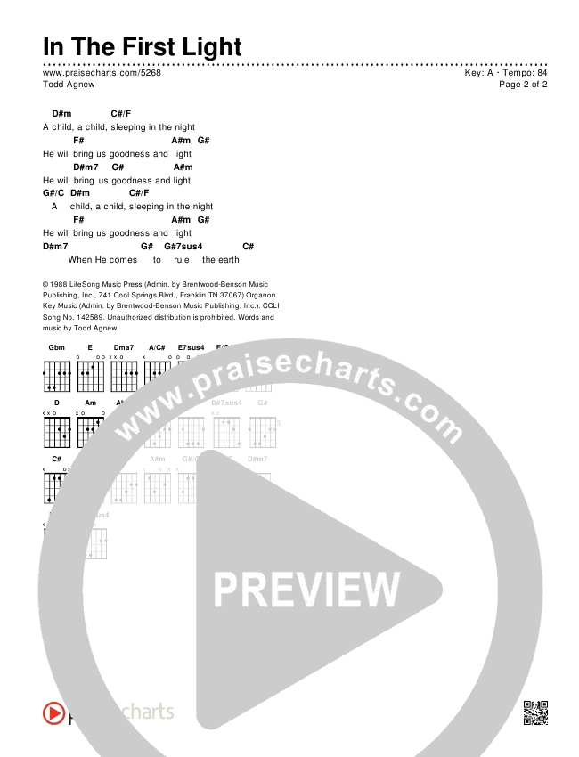 In The First Light Chords & Lyrics (Todd Agnew)