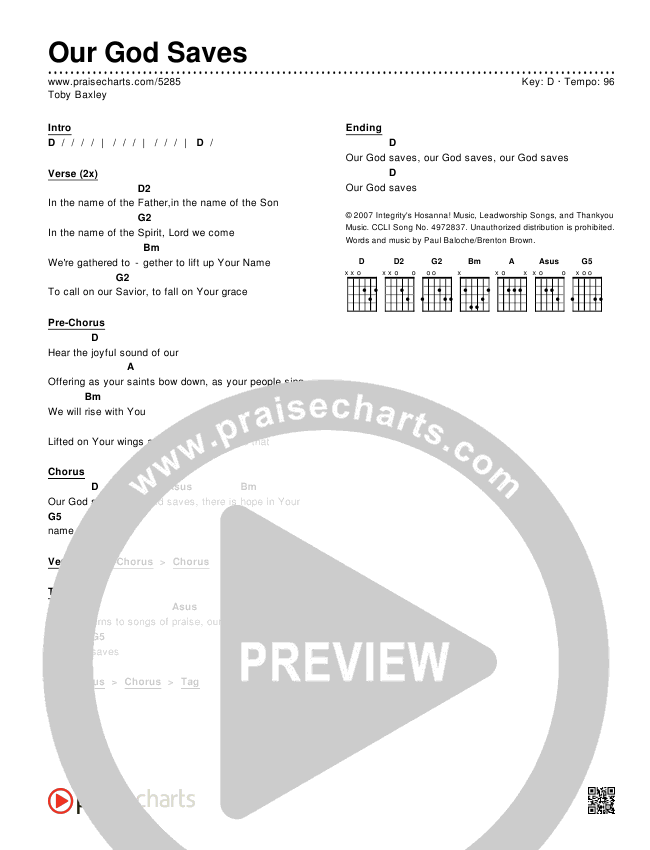 Our God Saves Chords & Lyrics (Toby Baxley)