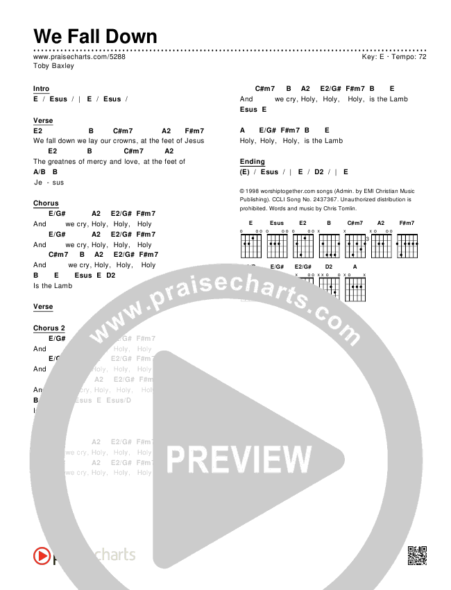 We Fall Down Chords Toby Baxley Praisecharts