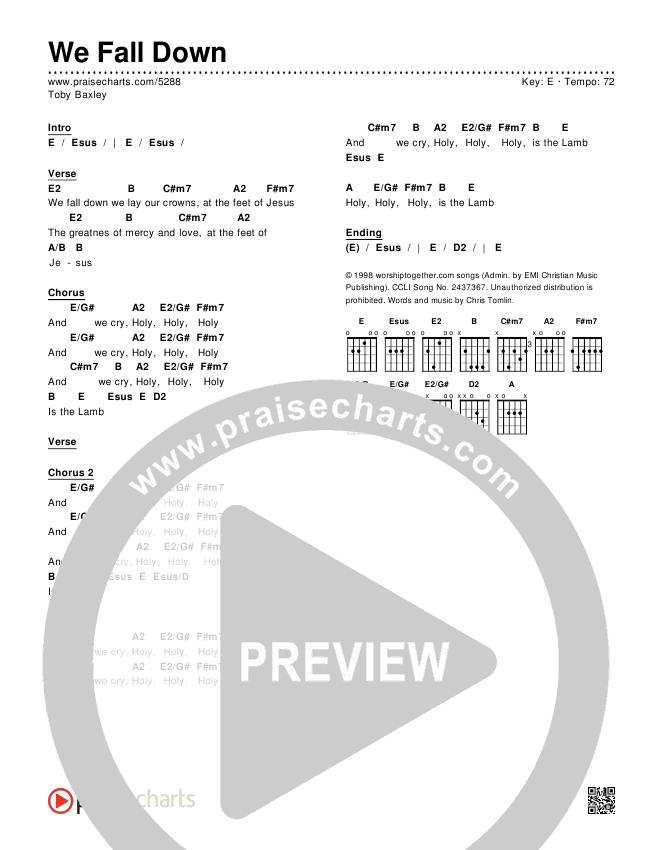 We Fall Down Chords & Lyrics (Toby Baxley)