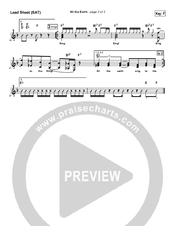 All The Earth Lead Sheet (Tomasz Jasinski)