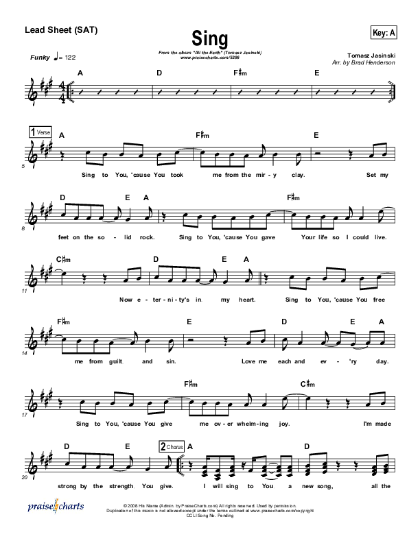 Sing Lead Sheet (SAT) (Tomasz Jasinski)