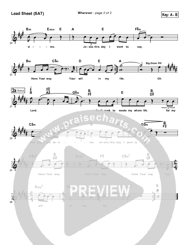 Wherever Lead Sheet (Tomasz Jasinski)