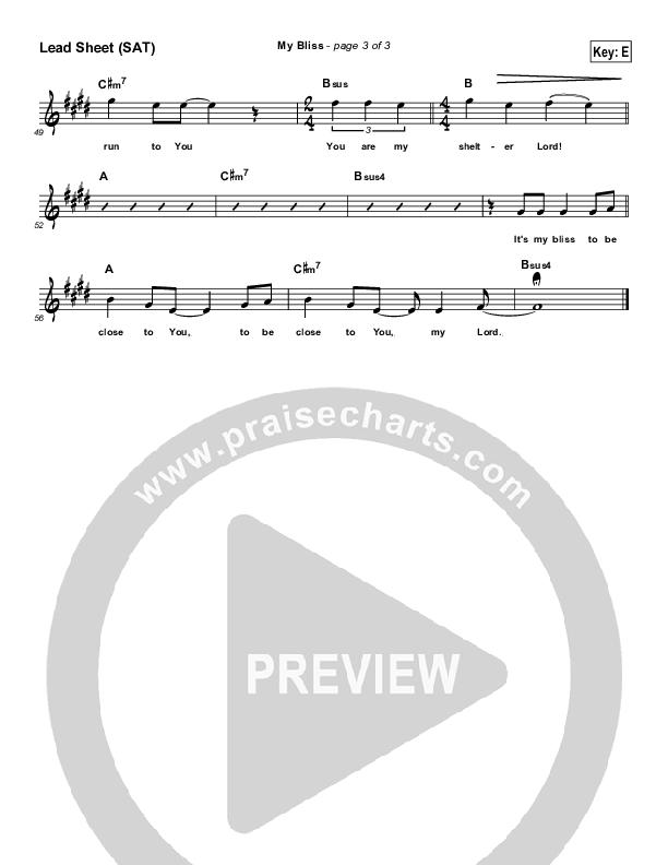 My Bliss Lead Sheet (Tomasz Jasinski)